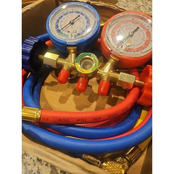 R134a R12 R22 R502 AUTO AIR CONDITIONING MANIFOLD GAUGE * - Picture 3 of 7